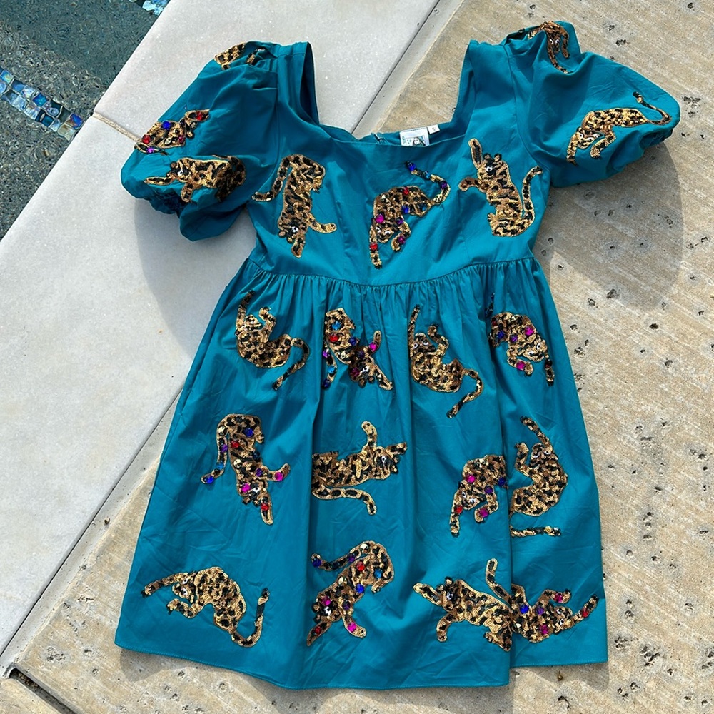 QUEEN OF SPARKLES leopard dress